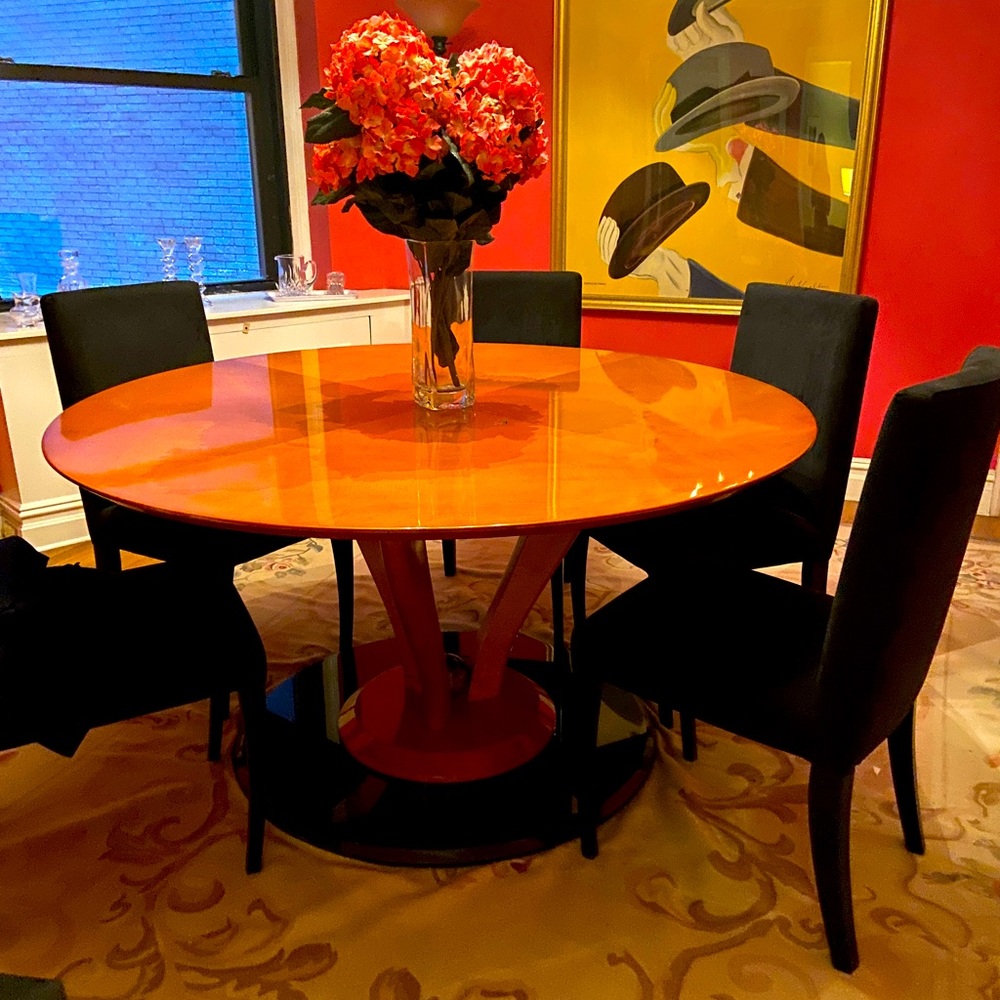 PACE DESIGN original birds eye maple table.  A true collectors item